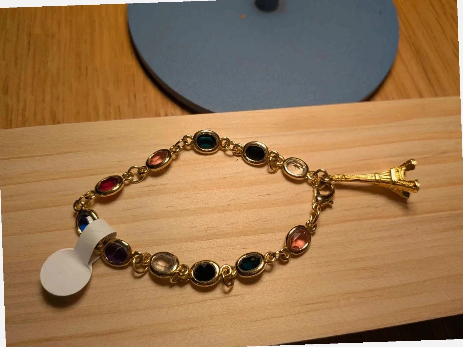 Pulseira rivière banhada a ouro + charm Paris – photo 4